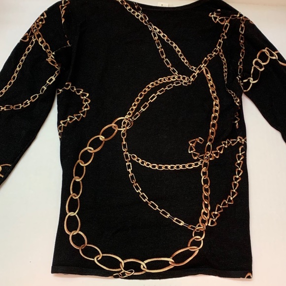 Sweaters | Knit Pull Over Chain Print 